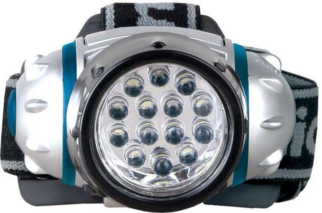 Фонарь налобный LED 5312-14F4 14LED 4 режима 3хR03 (в компл.) металлик Camelion 7536