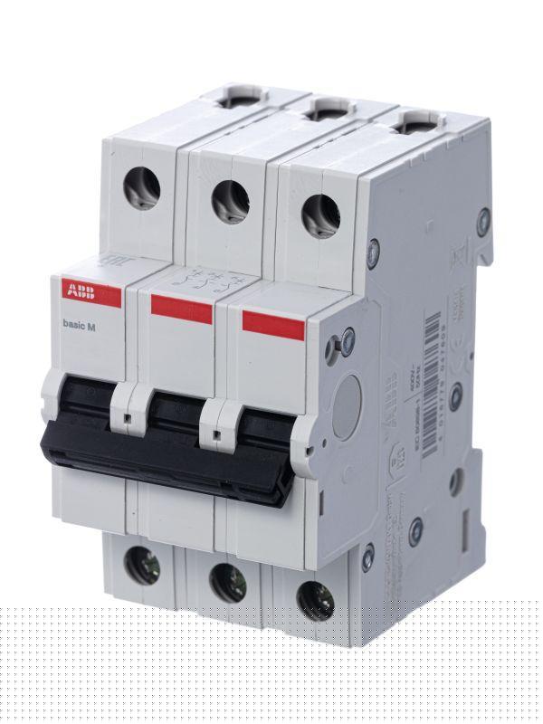 Выключатель автоматический модульный 3п C 10А 4.5кА Basic M BMS413C10 ABB 2CDS643041R0104