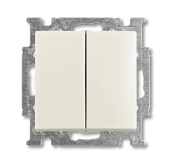 Выключатель 2-кл. 1п СП Basic 55 10А IP20 с клавишей механизм chalet-white ABB 2CKA001012A2187