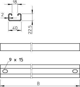 Перекладина CPS 4 С-образ. L592 гор. цинк CPS 4 SPR 592 FT OBO 6007252