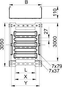 Лоток листовой перфорированный 150х110 L3050 сталь 1.5мм SKSM 115 FT OBO 6059633