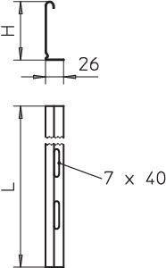 Разделитель для лотка H=60мм L3000 TSG 60 DD OBO 6062327