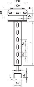 Стойка потолочная US 3 300мм гор. цинк US 3 K 30 FT OBO 6342353