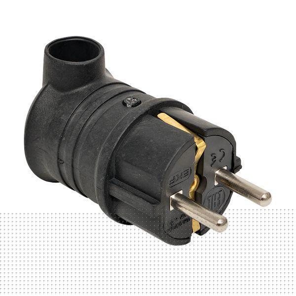 Вилка угловая 16А 2P+PE 230В IP44 каучук черн. PROxima EKF RPS-017-16-230-44-r