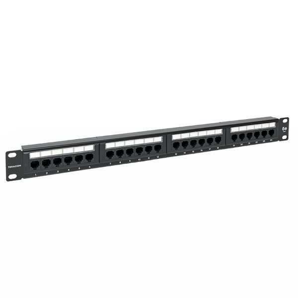 Патч-панель 19дюйм 1U кат.5E UTP неэкранир. 24 порта RJ45 110 IDC TERACOM EKF TRC-PPNL-5EUTP-1U24