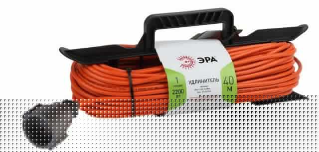 Удлинитель-шнур на рамке 1х40м без заземл. 10А IP20 UFx-1-2х1.0-40m ПВС 2х1 Эра Б0046824
