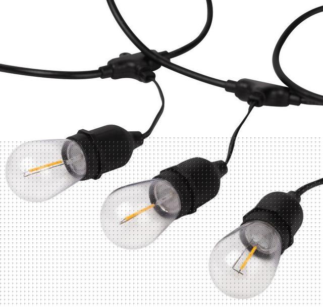 Гирлянда светодиодная "Белт Лайт" 4.5м 10LED тепл. бел. E27 IP65 220В на подвесах с лампами филамент дл. провода 60см каучук набор Эра Б0056017