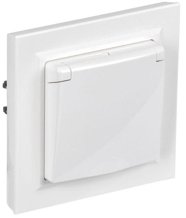 Розетка с крышкой Brite 16А IP44 РСбш10-3-44-БрБ бел. в сб. IEK BR-R16-16-44-K01-F-PRO