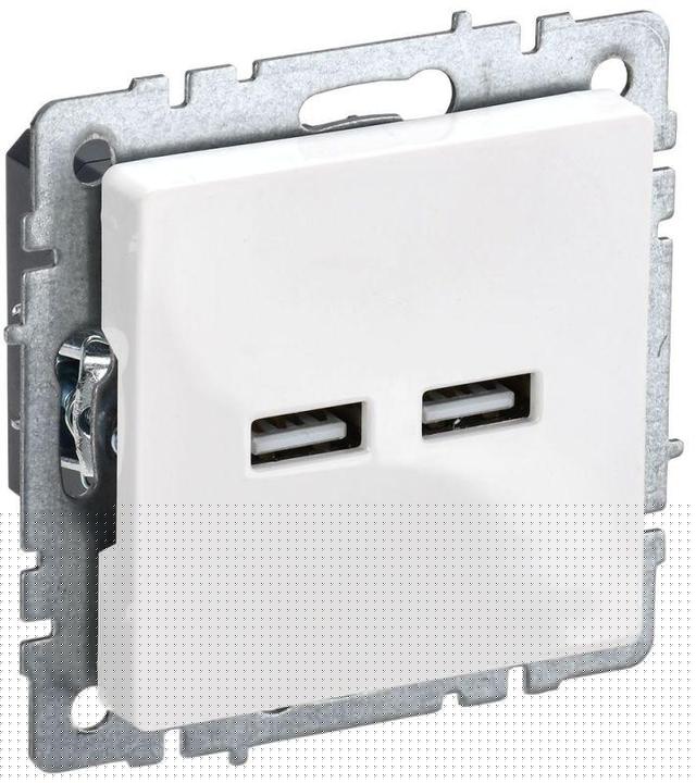 Розетка BRITE USB A+A 3.1А РЮ10-1-БрБ бел. IEK BR-U21-D31-K01
