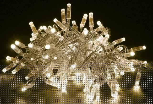 Гирлянда "Нить" 10м 100LED тепл. бел. IP44 провод прозр. 230В с контроллером 8 режимов IEK LGDU111-1-100-10-T-S-44