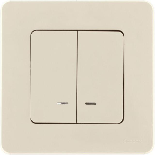 Выключатель 2-кл. Inspiria 10А IP20 250В 10AX с подсветкой/индикацией механизм сл. кость Leg 673631