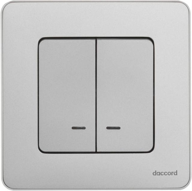 Выключатель 2-кл. Inspiria 10А IP20 250В 10AX с подсветкой/индикацией механизм алюм. Leg 673632