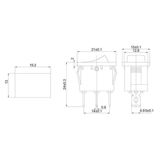 Выключатель клавишный 12В 15А (3с) ON-OFF красн. с подсветкой Mini (RWB-206-1; SC-768) Rexant 36-2170