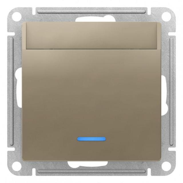 Выключатель карточный 2мод. СП AtlasDesign 10А IP20 без задержки времени механизм шампань SE ATN000567