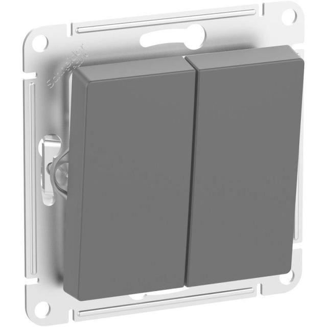 Выключатель 2-кл. Atlasdesign Aqua IP44 (сх. 5) 10AX механизм карбон SE ATN441051