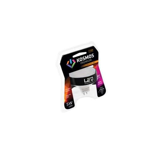 Лампа светодиодная KOSMOS premium MR16 5Вт GU5.3 230В 3000К Космос KLED5wMR16GU53230v27