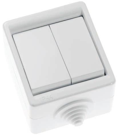 Выключатель 2-кл. ОП 10А IP44 А510-235 бел. Кунцево 5905