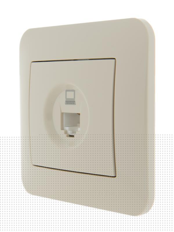 Розетка компьютерная 1-м СП Karina RJ45 механизм крем. LEZARD 707-0388-139
