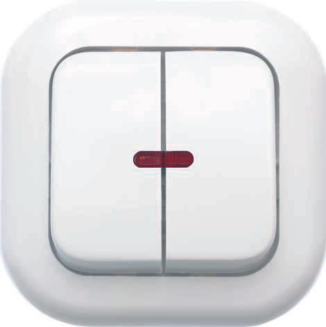 Выключатель 2-кл. СП Валентина 10А IP20 С56-175 с индикацией бел. Кунцево 7649